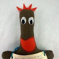 Vintage Hand Made Fabric Gag Gift Dammit Doll 12"