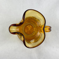 Vintage Amber Glass Embossed Grapes Cruet Pitcher