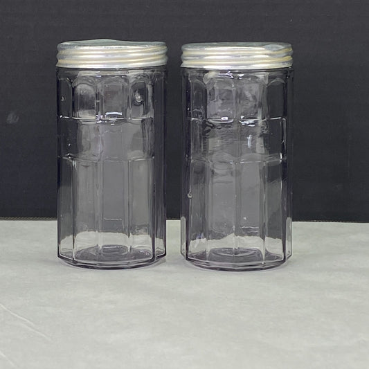 Vintage Hoosier Cabinet Panel Glass Jar Set of 2