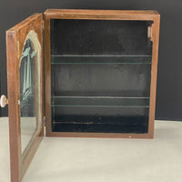 Vintage Hand Crafted Wood Curio Cabinet Wall Mount Boat Design