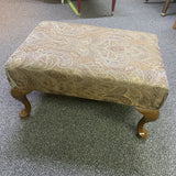 Large Upholstered Paisley Fabric Foot Stool