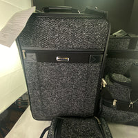 Jaguar Black Gray Tweed 4 Piece Travel Luggage Set with Keys