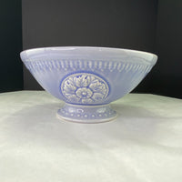 Vintage Renee DuBois Square Nest Lavender Blue Pedestal Bowl