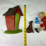 Vintage Arnels Chalkware Race to the Outhouse Retro Wall Décor