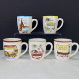 Vintage Mid Century Western Child Kids Mugs Personalize Set of 5