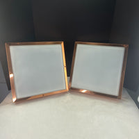 Vintage Mid Century MOE Pierced Copper Square Shade ONLY 2 Lot
