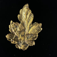 Vintage Joan's Collectibles Autumn Fall Leaf Gold Tone Metal Brooch Pin