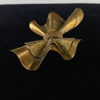 Vintage Brass Bow Brooch Pin