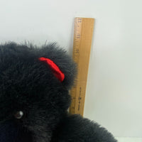 Dandee Black Teddy Bear Plush Red Heart Feet Bow