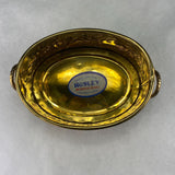 Vintage Hosley Embossed Solid Brass Handled Oval Planter