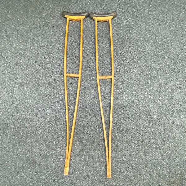 Vintage Samaritan Davol Split Wood Non Adjustable Adult Crutches