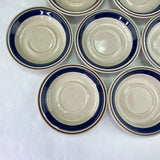 Vintage Yamaka Contemporary Chateau Stoneware Cobalt Blue Japan Saucers Lot of 7