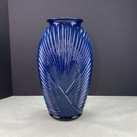 Vintage Anchor Hocking Art Deco Ribbed Drape Glass Vase