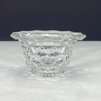 Vintage Fostoria American Clear Glass Cube Footed Mayonnaise Condiment Bowl