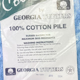 Vintage Cotton Collection Georgia Tufters 18x30 Blue Bath Rug NEW