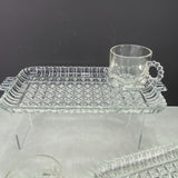 Vintage Orchard Crystal Party Snack Set 8 Piece Plates Cups Sip and Smoke