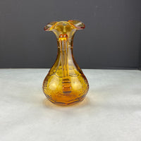 Vintage Amber Glass Embossed Grapes Cruet Pitcher