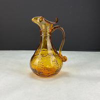 Vintage Amber Glass Embossed Grapes Cruet Pitcher