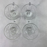 Vintage Anchor Hocking Clear Glass Star Of David Prescut Punch Cups Set of 4