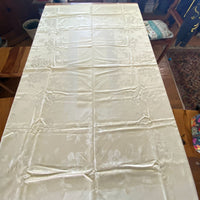 Vintage Simtex Damask Rectangle Tablecloth Yellow 52" x 69"