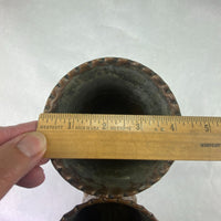 Vintage Tin Washed Copper Chalice Goblet Candle Holder Set of 2