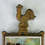 Vintage Metal and Tile Trivet Wall Hang Farmhouse Rooster Décor