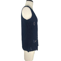 Coldwater Creek Beaded Lace Tank Navy Size Small 8