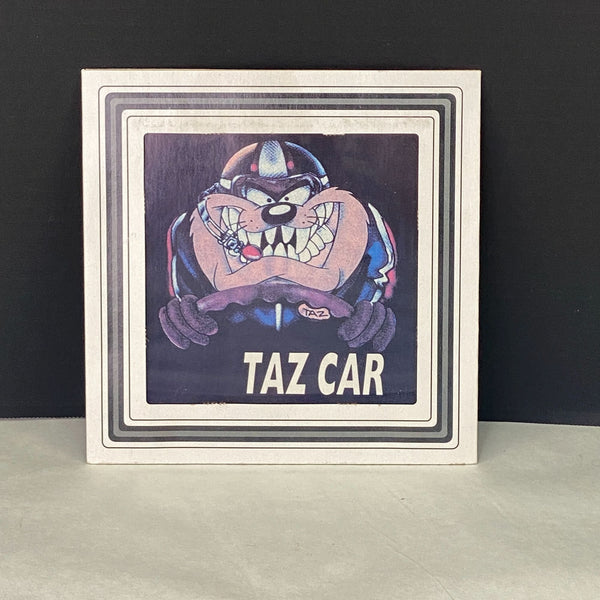 Vintage Taz Car Carnival Prize Glass Tile