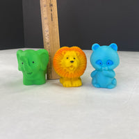 Vintage Avon The First Years Rubber Squeaky Animals Set Of 3 Panda Lion Elephant