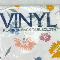 Vintage Town & Country Linen Flannel Back Floral Tablecloth 52" Square NIB NEW