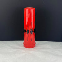 Vintage Thermos Hot Cold Insulated Red Black Diamond Bottle