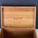 Vintage Cazadores Philippines Filipino Wood Cigar Box Empty