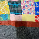 Vintage  Hand Made Patchwork Quilt Squares Cutter Crafts 88" x 84"