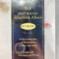 The Paper Studio Scrapbook Refill Pages 8x8 Mulberry Pressed Flowers Postbound