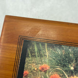 Vintage Hinged Wood Box Jewelry Storage Keepsake Flowers