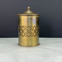 Vintage Bradley Hubbard Humidor Tobacco Jar Cylinder Filigree Brass