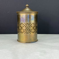 Vintage Bradley Hubbard Humidor Tobacco Jar Cylinder Filigree Brass