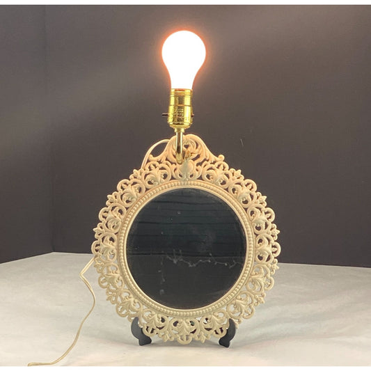 Vintage Wall Mount Light Lamp Mirror Metal Filigree