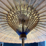 Vintage Asian Wood and Paper Umbrella Parasol