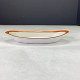 Vintage Noritake Morimura Hand Painted Orange Band Trees Oval Bowl Dish