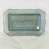 Vintage Tiara Last Supper Smoke Gray Glass Plate with Box