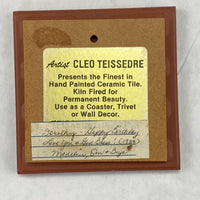 Vintage Cleo Teissedre Pottery Tile Art Storyteller Coaster Trivet Decor