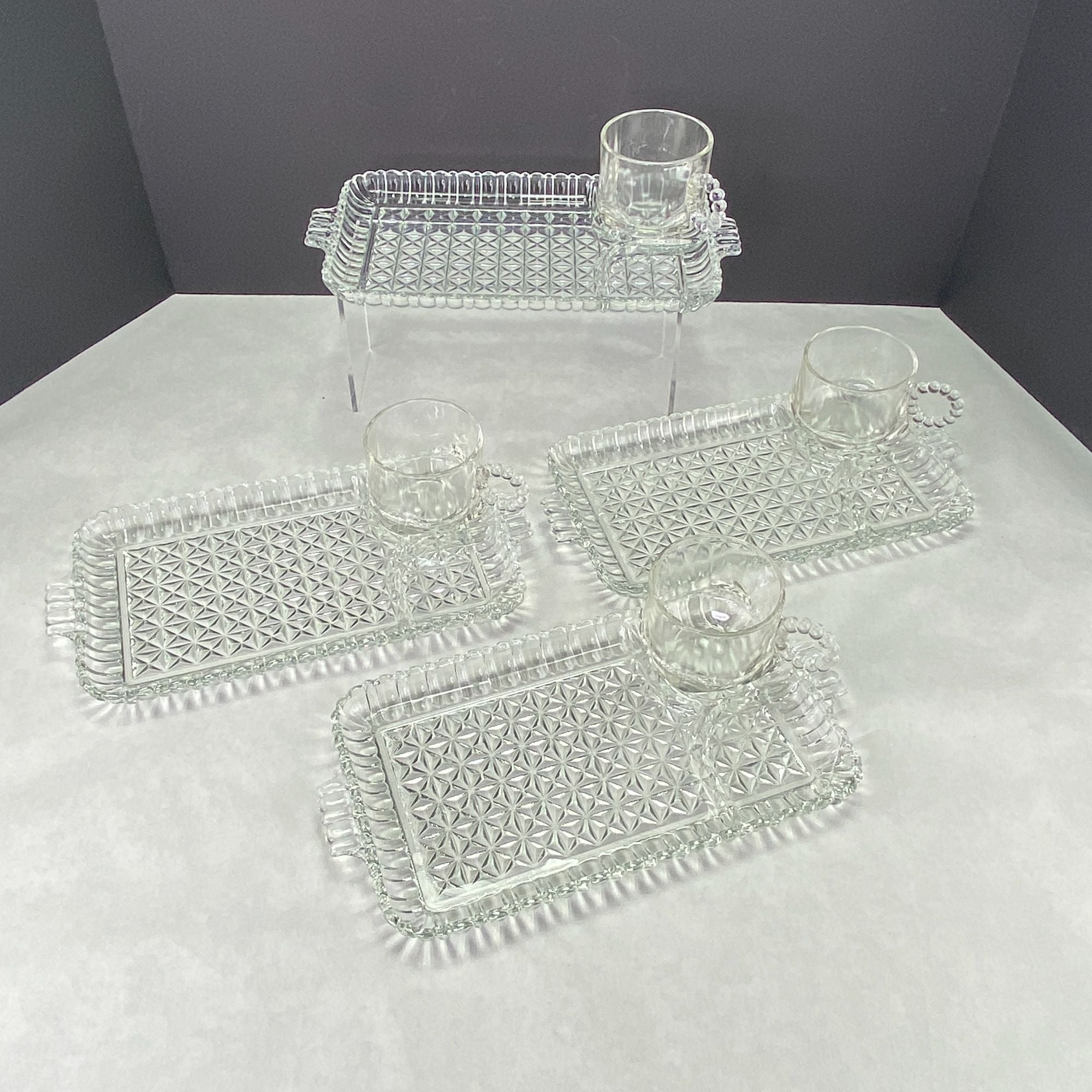 Vintage Orchard Crystal Party Snack Set 8 Piece Plates Cups Sip and Sm –  Humble Homestead CO