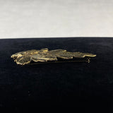 Vintage Joan's Collectibles Autumn Fall Leaf Gold Tone Metal Brooch Pin