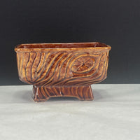 Vintage Tree Trunk Pedestal Planter Brown