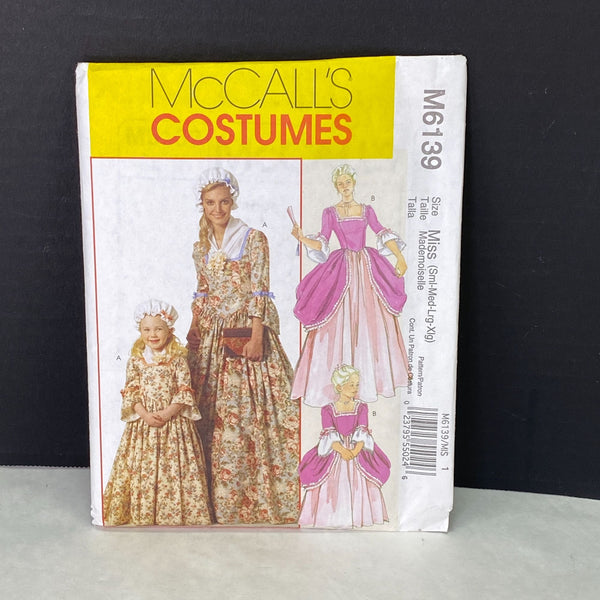 McCalls Costumes M6139  Colonial Country Renaissance Bonnet Sewing Pattern