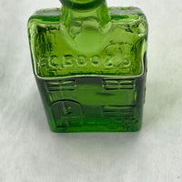 Vintage Miniature Nip EC Booz Whiskey Cabin Green Glass Bottle Cork Top