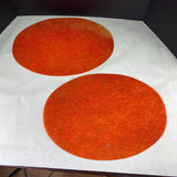 Vintage Orange Melted Plastic Popcorn Placemats Set of 2