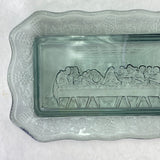 Vintage Tiara Last Supper Smoke Gray Glass Plate with Box