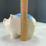 Vintage Smash Break Open Ceramic Piggy Bank Blue White